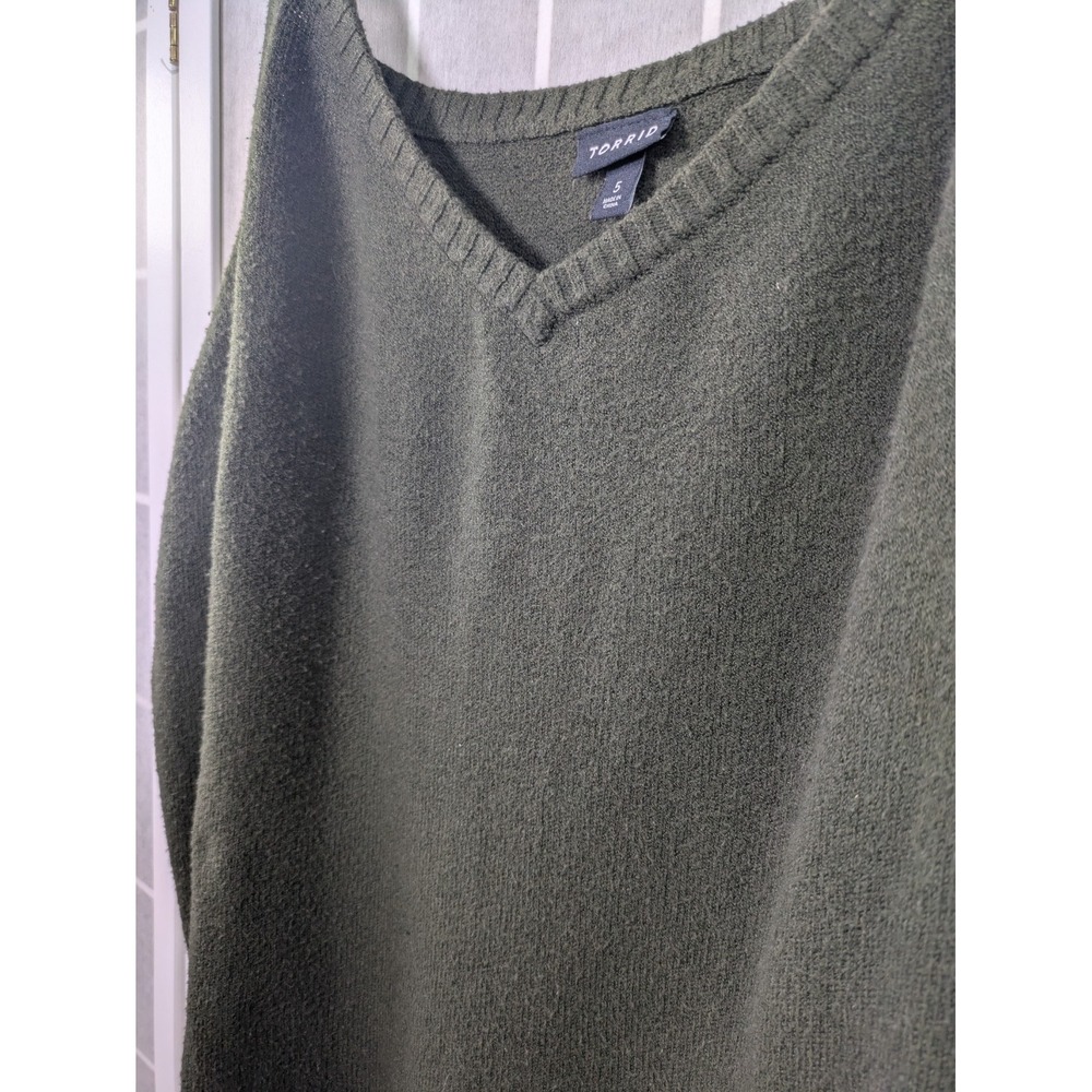Torrid Womens Everyday Sweater Cami Size 5 (fits 28-30) Olive Green Soft Plush - Picture 5 of 8